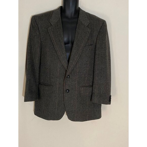 Gray glen plaid Camel Hair Blazer Suit Jacket 42R - Picture 1 of 7
